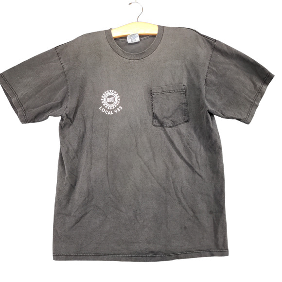 Jensen UAW Local 933 Logo Chest Pocket T-Shirt Womens XL Gray All American USA - Picture 1 of 14